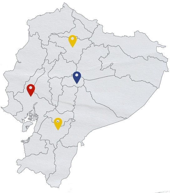 Mapa de Ecuador con expansiones